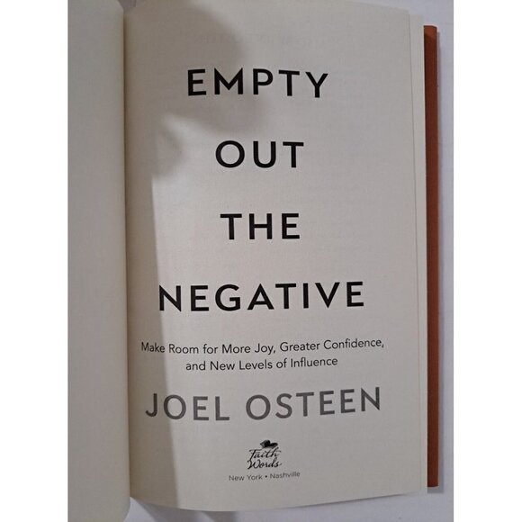 Joel Osteen "Empty Out the Negative" Hardback with Dust Cover - Picture 3 of 3